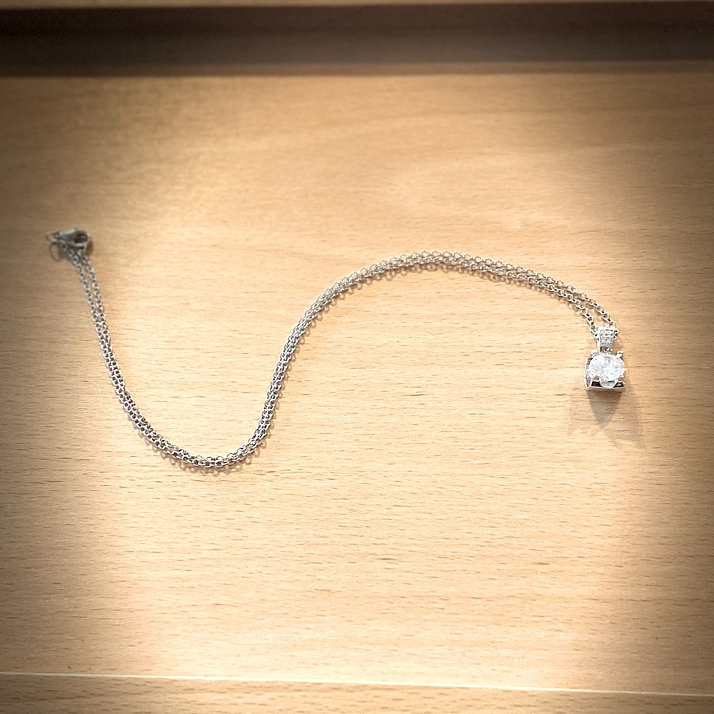 The Legacy 925 White Sapphire Solitaire necklace - Picture 7 of 9